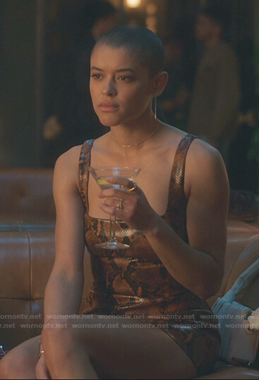 Julien's snake print mini dress on Gossip Girl