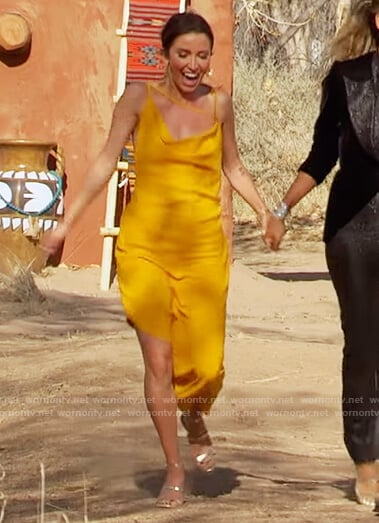 Kaitlyn's yellow asymmetric dress on The Bachelorette