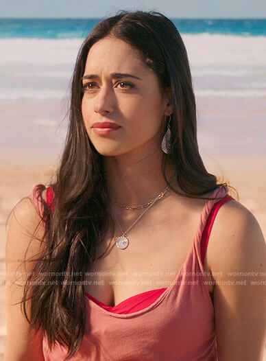 Liz's pink twisted strap tank top on Roswell New Mexico