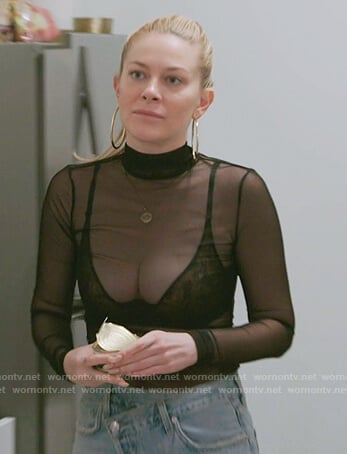 Leah's black mesh top on The Real Housewives of New York City