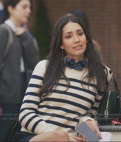 Luna's white striped sweater on Gossip Girl