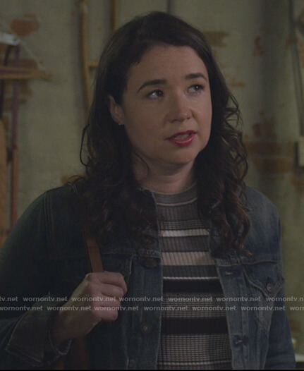Marissa's gray stripe ribbed sweater on The Good Fight