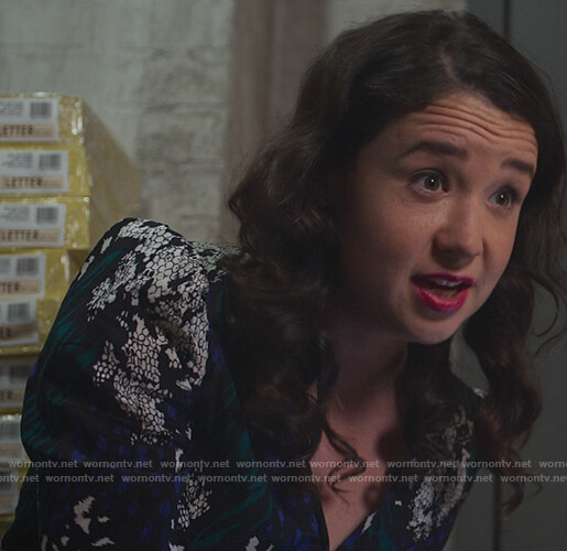 Marissa's printed mini dress on The Good Fight
