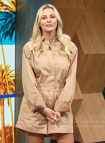 Morgan's beige romper on E! News Daily Pop