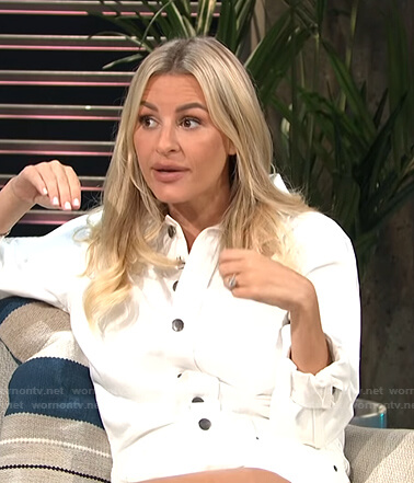 Morgan's white denim romper on E! News Daily Pop