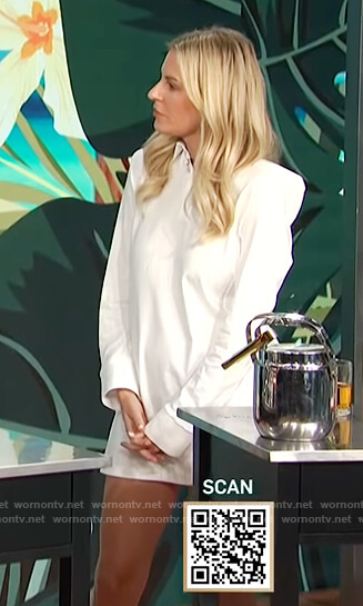 Morgan's white mini shirtdress on E! News Daily Pop
