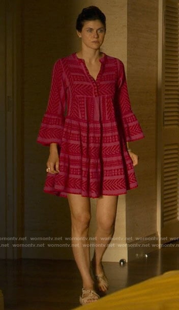 Rachel's pink dress on The White Lotus