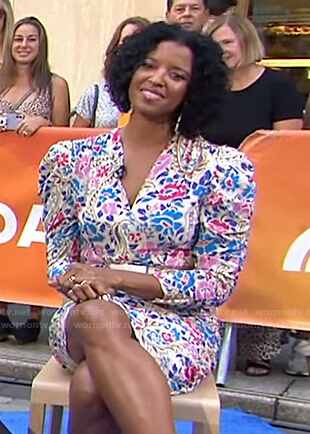 Renee Elise Goldsberry's floral ruched dress on Today