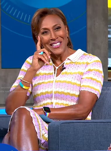 Robin's striped crochet dress on Good Morning America
