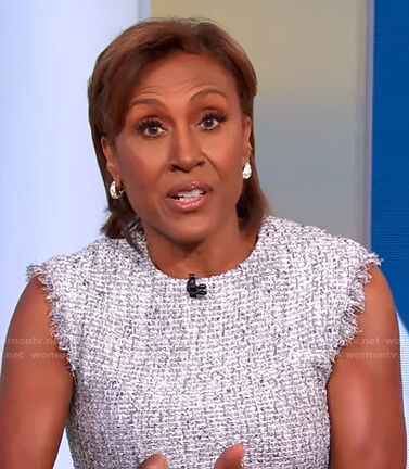 Robin's fringe-trim tweed dress on Good Morning America
