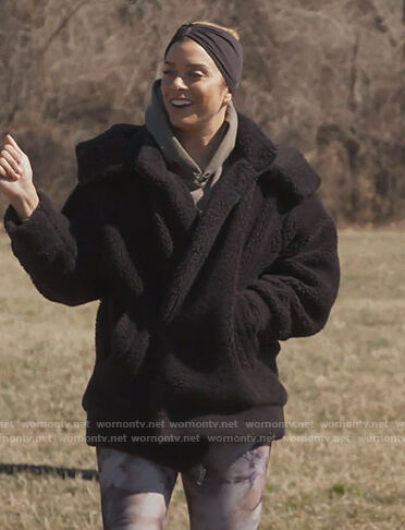 Robyn's black sherpa jacket on The Real Housewives of Potomac