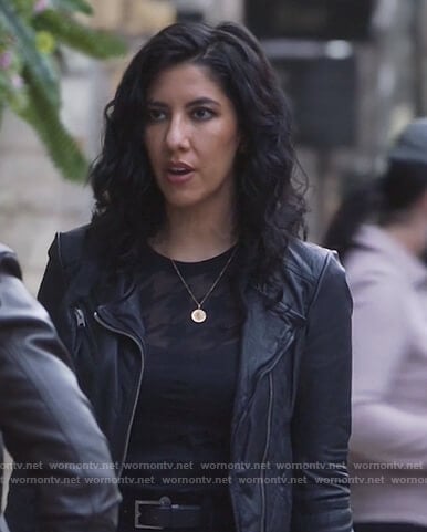 Rosa's mesh houndstooth top on Brooklyn Nine-Nine