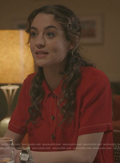 Sarah's red polo top on The Republic of Sarah