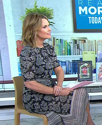 Savannah's black floral midi dress on Today