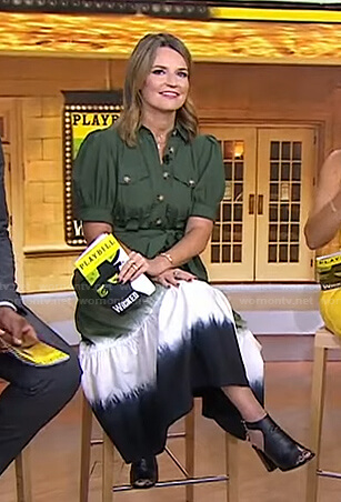 Savannah's green puff sleeve dress on Today