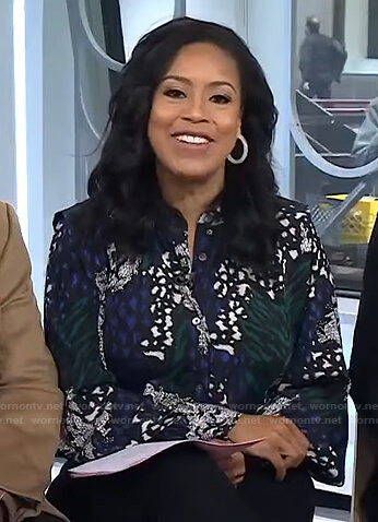 Sheinelle's mixed print blouse on Today