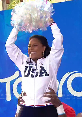 Sheinelle's white USA track jacket on Today