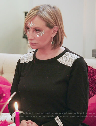 Sonja's black lace inset pajamas on The Real Housewives of New York City