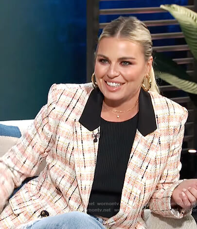Tanya Rad's tweed plaid blazer on E! News Daily Pop