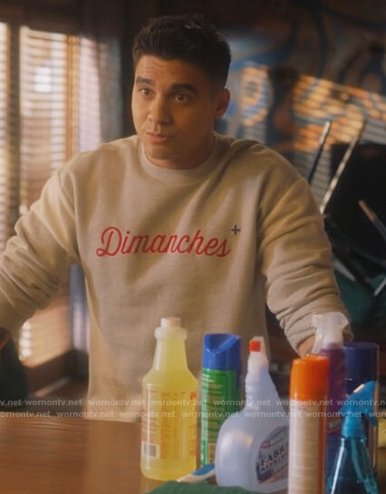 Vivek's gray Dimanches sweatshirt on Grown-ish