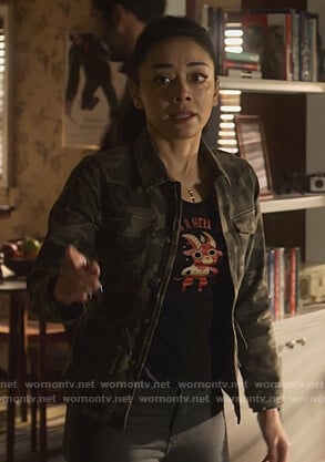 Ella's black hell of a year graphic tee on Lucifer