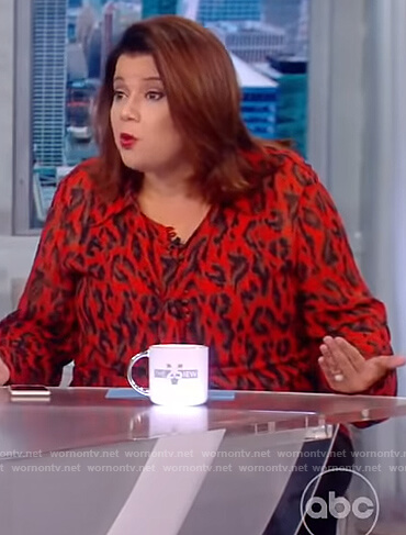 Ana's red leopard print blouse on The View