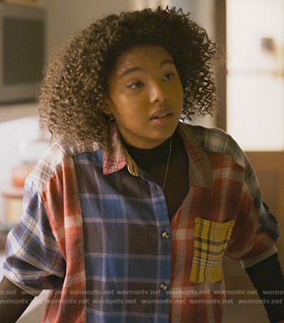Angie's mixed plaid shirt on The L Word Generation Q