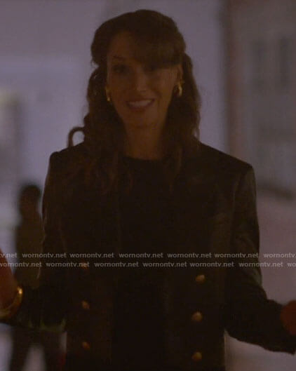Bette's cropped leather blazer with gold buttons on The L Word Generation Q