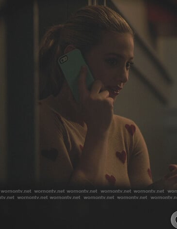 Betty's heart print sweater on Riverdale