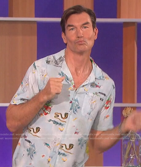 Jerry's blue floral shirt on The Talk