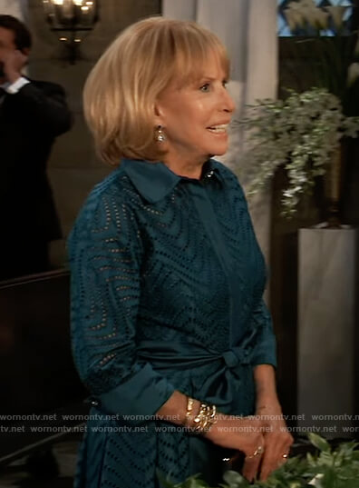 Monica's teal eyelet shirtdress on General Hospital