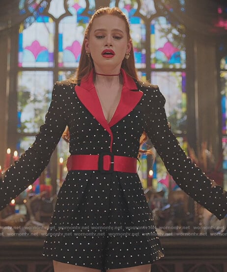 Cheryl's black embellished romper on Riverdale