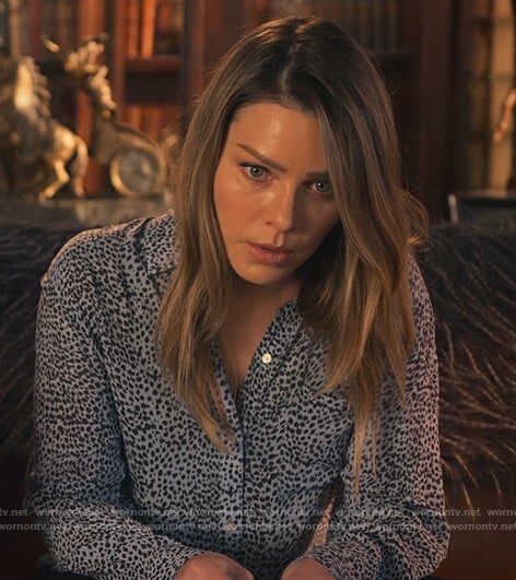 Chloe's blue animal print blouse on Lucifer