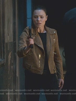 Chloe's brown suede jacket on Lucifer