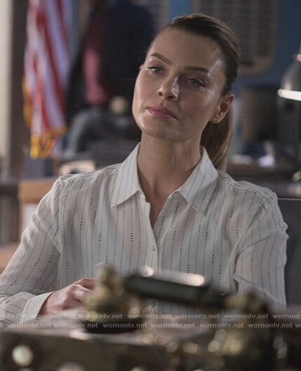 Chloe's white stripe blouse on Lucifer