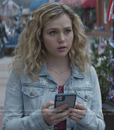 Courtney's denim star embroidered jacket on Stargirl