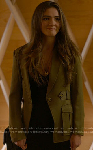 Dani's green blazer with pockets on The L Word Generation Q