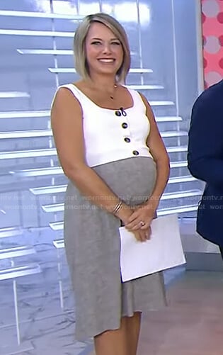 Dylan's white and grey mixed media maternity dress on Today