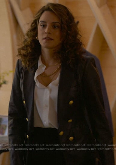 Gigi's leather blazer with gold buttons on The L Word Generation Q