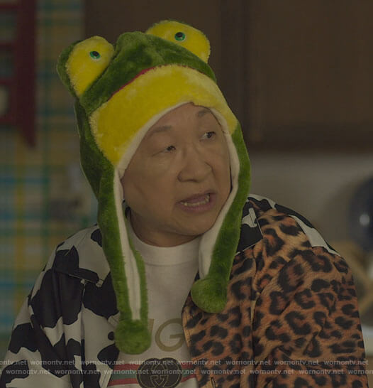 Grandma's cow and leopard print shirt on Awkwafina is Nora From Queens