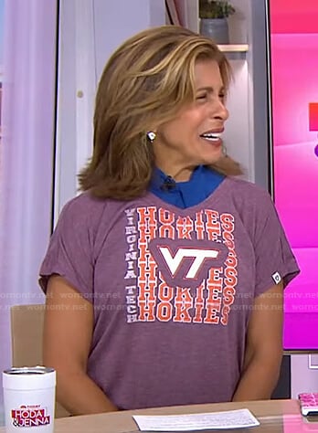 Hoda's Virginia Teck Hokies print tee on Today