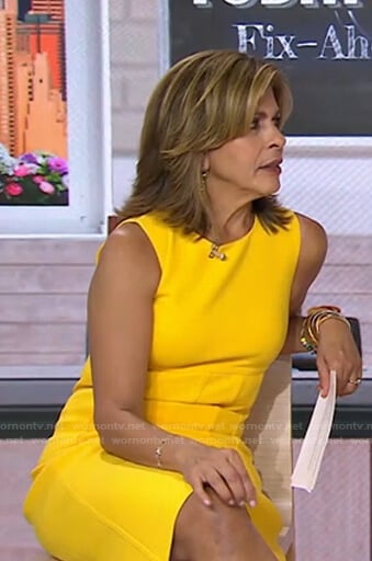 Hoda's yellow sleeveless dress on Today