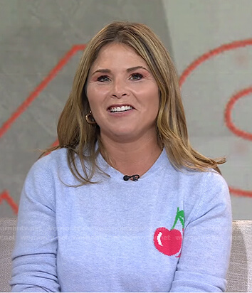 Jenna's light blue cherry print sweater on Today