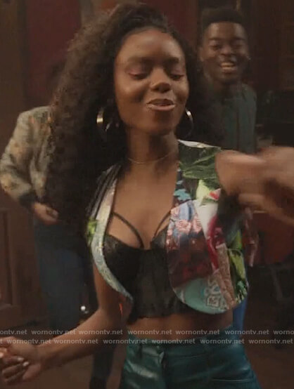 Josie's patchwork cropped vest on Riverdale