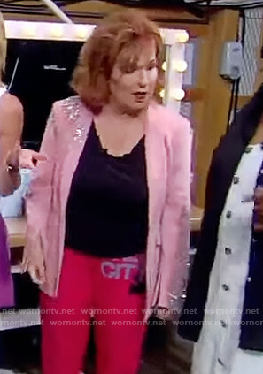 Joy's pink embellished blazer on The View