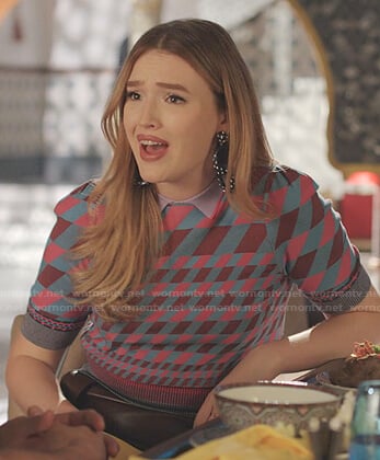 Kirby's geometric polo sweater on Dynasty