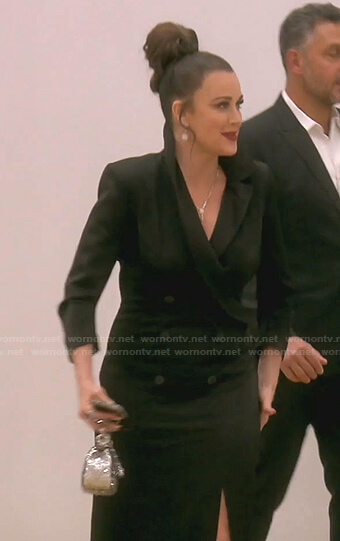 Kyle's black tuxedo maxi dress on The Real Housewives of Beverly Hills