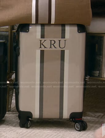 Kyle's striped luggage and tote bag on The Real Housewives of Beverly Hills