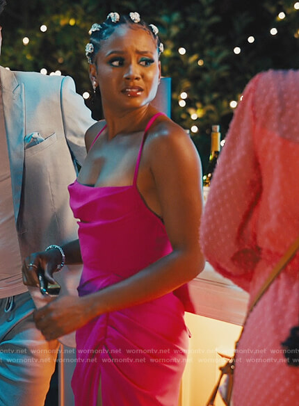Lauren pink gathered mini dress on Our Kind of People