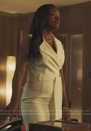 Leah white sleeveless sheath dress on Our Kind of People